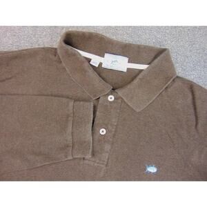 Southern Tide Skipjack Polo Mens XL Brown Long Sleeve Cotton Classic Fit